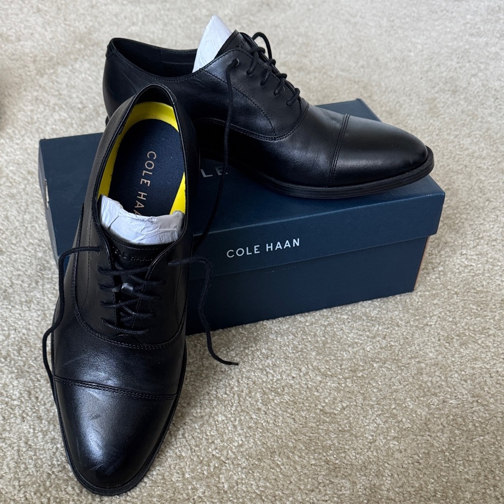 Cole Haan Men's Classic Black Leather Oxfords